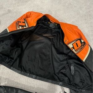 Leather Harley Davidson jacket and chaps.